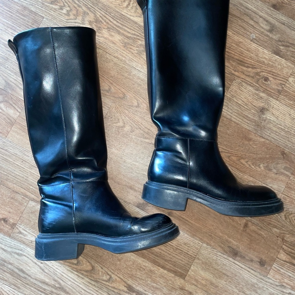 Zara Black Over the Knee Boots